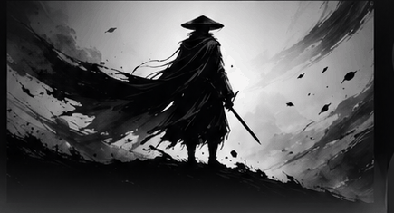 Monochrome warrior artwork for ArmandoForce TV.